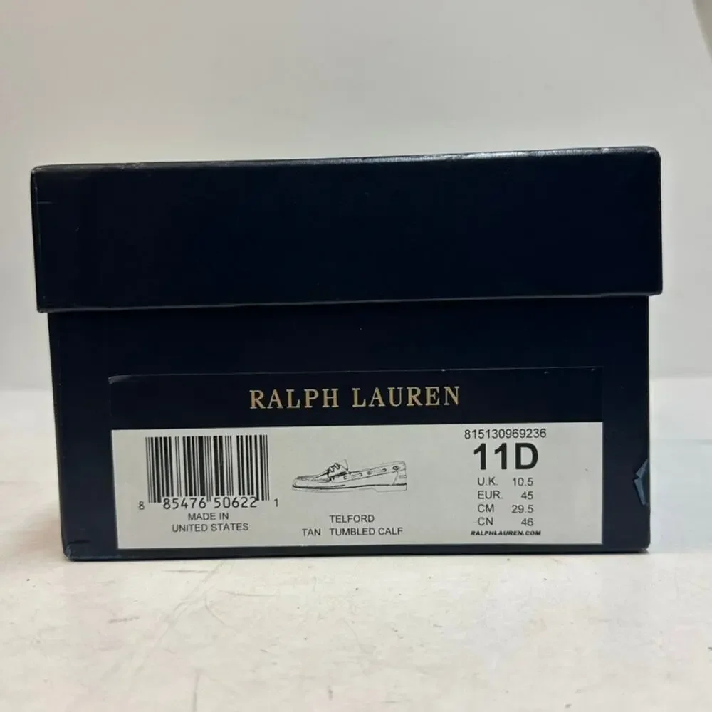 NIB Rancourt & Co. x Polo Ralph Lauren Telford Boat Shoe Tan NOS Maine USA 11 D